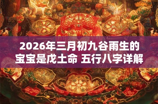 2026年三月初九谷雨生的宝宝是戊土命 五行八字详解