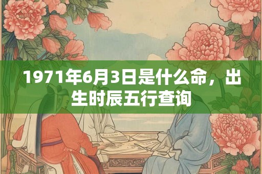 1971年6月3日是什么命，出生时辰五行查询