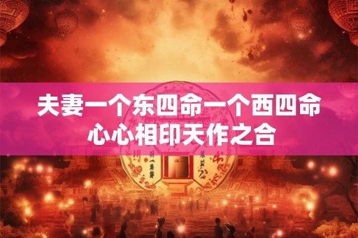 夫妻一个东四命一个西四命 心心相印天作之合