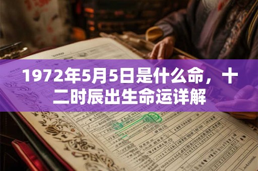 1972年5月5日是什么命，十二时辰出生命运详解