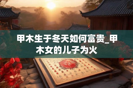 甲木生于冬天如何富贵_甲木女的儿子为火