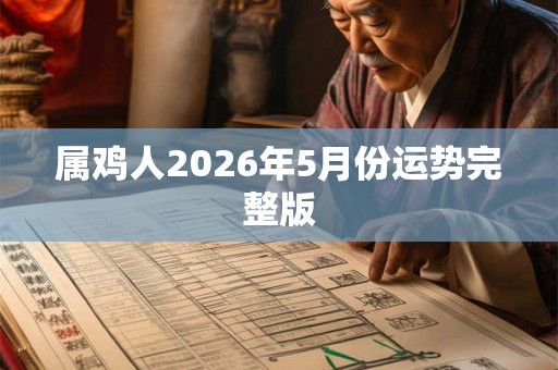 属鸡人2026年5月份运势完整版
