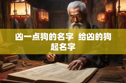 凶一点狗的名字  给凶的狗起名字