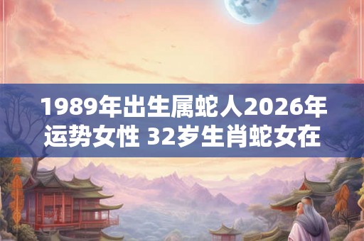 1989年出生属蛇人2026年运势女性 32岁生肖蛇女在2026年运气如何