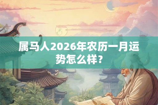 属马人2026年农历一月运势怎么样? 属马人2026年农历一月运势怎么样?