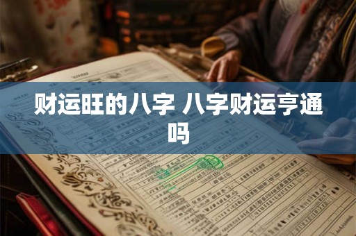 财运旺的八字 八字财运亨通吗 财运旺的八字 八字财运亨通吗