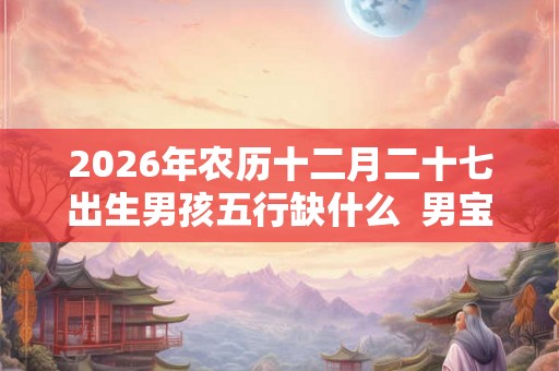 2026年农历十二月二十七出生男孩五行缺什么  男宝宝名字大全