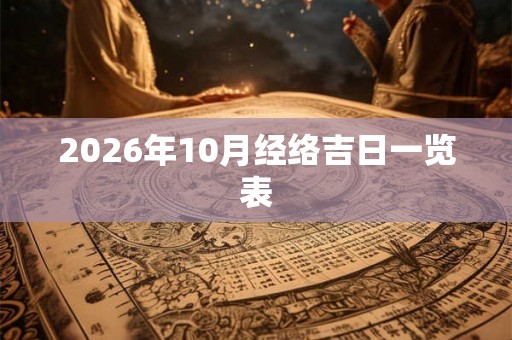 2026年10月经络吉日一览表