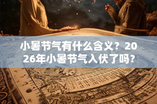 小暑节气有什么含义？2026年小暑节气入伏了吗？
