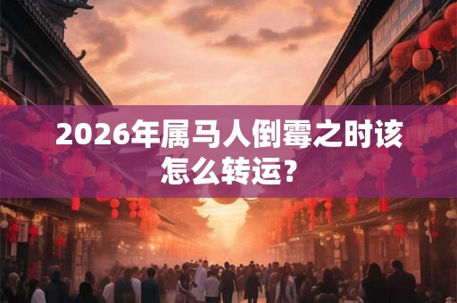 2026年属马人倒霉之时该怎么转运？
