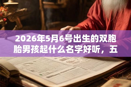 2026年5月6号出生的双胞胎男孩起什么名字好听，五行属什么