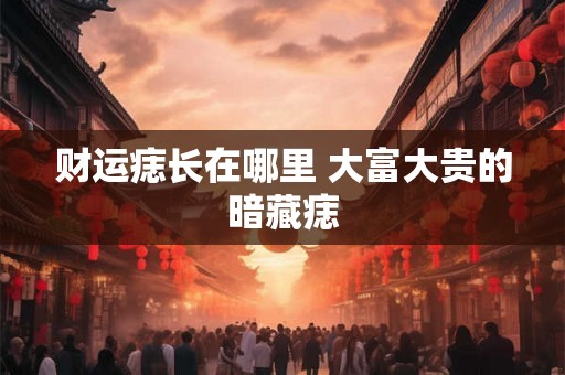 财运痣长在哪里 大富大贵的暗藏痣