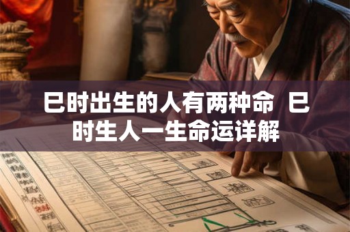 巳时出生的人有两种命  巳时生人一生命运详解