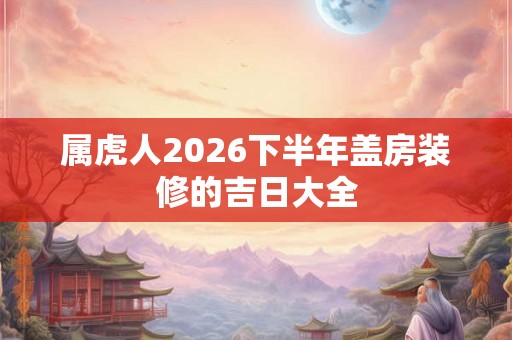 属虎人2026下半年盖房装修的吉日大全