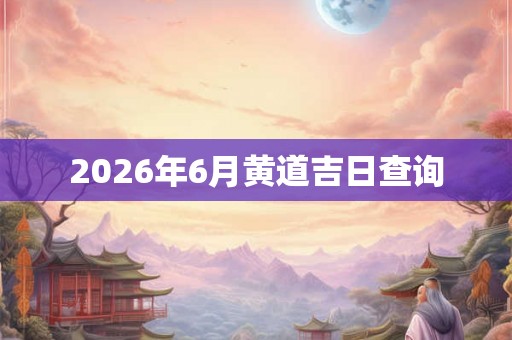 2026年6月黄道吉日查询