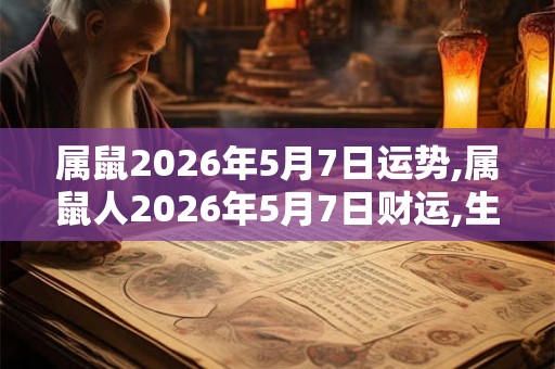 属鼠2026年5月7日运势,属鼠人2026年5月7日财运,生肖鼠2026年5月7日运势