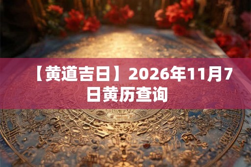 【黄道吉日】2026年11月7日黄历查询