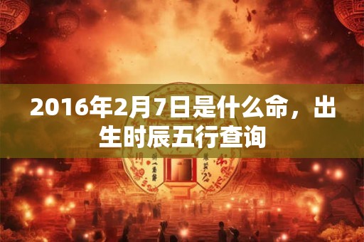 2016年2月7日是什么命，出生时辰五行查询
