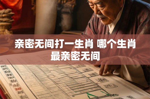 亲密无间打一生肖 哪个生肖最亲密无间