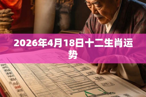 2026年4月18日十二生肖运势