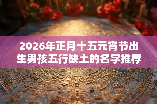2026年正月十五元宵节出生男孩五行缺土的名字推荐