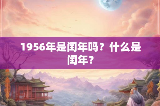 1956年是闰年吗？什么是闰年？