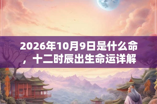 2026年10月9日是什么命，十二时辰出生命运详解