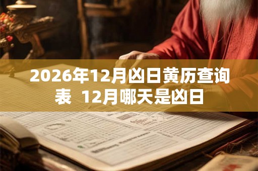 2026年12月凶日黄历查询表  12月哪天是凶日