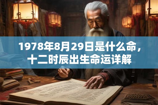 1978年8月29日是什么命，十二时辰出生命运详解