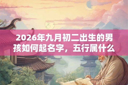 2026年九月初二出生的男孩如何起名字,五行属什么 2026年九月初二出生的男孩如何起名字,五行属什么