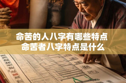 命苦的人八字有哪些特点 命苦者八字特点是什么