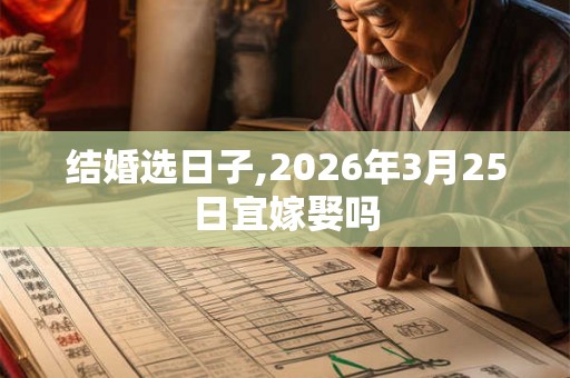 结婚选日子,2026年3月25日宜嫁娶吗