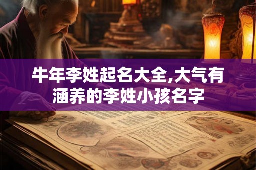 牛年李姓起名大全,大气有涵养的李姓小孩名字 牛年李姓起名大全,大气有涵养的李姓小孩名字