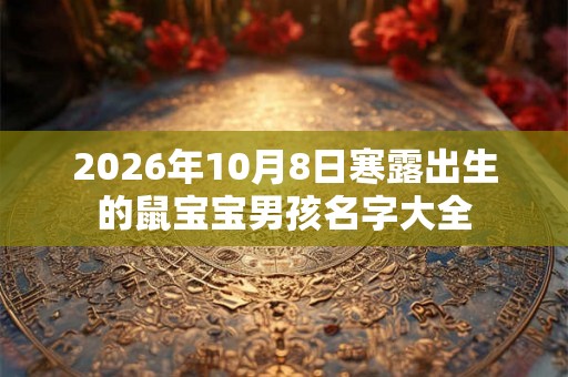 2026年10月8日寒露出生的鼠宝宝男孩名字大全