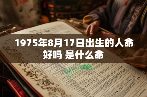 1975年8月17日出生的人命好吗 是什么命