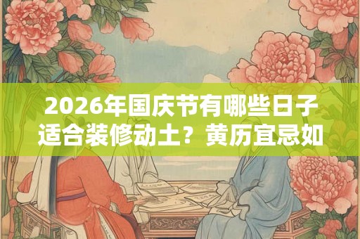 2026年国庆节有哪些日子适合装修动土？黄历宜忌如何？