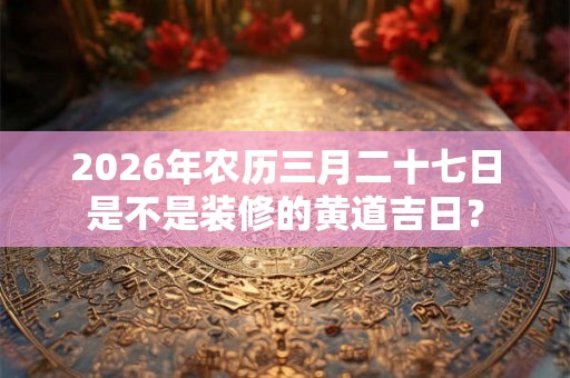 2026年农历三月二十七日是不是装修的黄道吉日? 2026年农历三月二十七日是不是装修的黄道吉日?