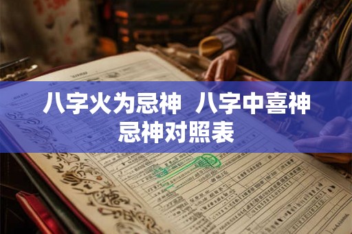 八字火为忌神  八字中喜神忌神对照表