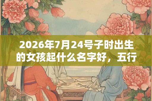 2026年7月24号子时出生的女孩起什么名字好，五行是什么