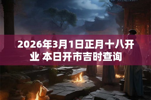 2026年3月1日正月十八开业 本日开市吉时查询