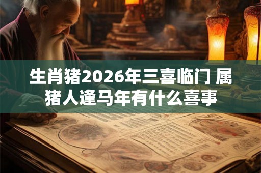 生肖猪2026年三喜临门 属猪人逢马年有什么喜事