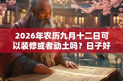 2026年农历九月十二日可以装修或者动土吗？日子好吗？