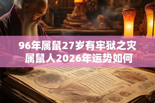 96年属鼠27岁有牢狱之灾 属鼠人2026年运势如何