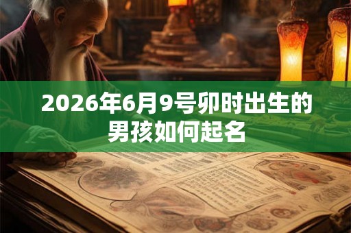 2026年6月9号卯时出生的男孩如何起名