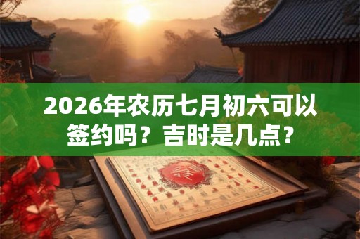 2026年农历七月初六可以签约吗？吉时是几点？