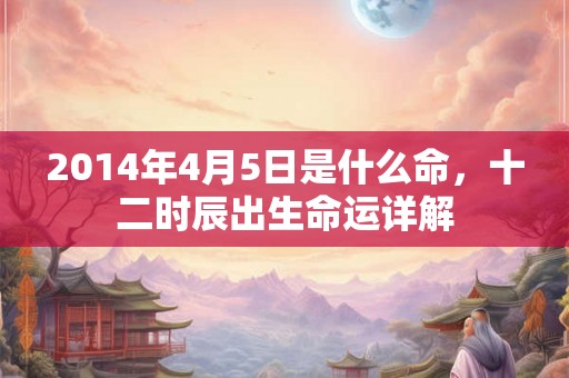2014年4月5日是什么命，十二时辰出生命运详解