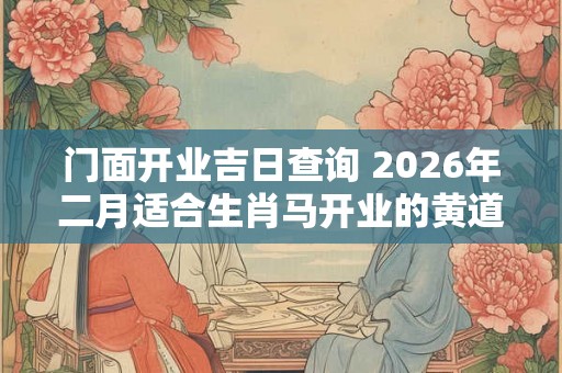 门面开业吉日查询 2026年二月适合生肖马开业的黄道吉日