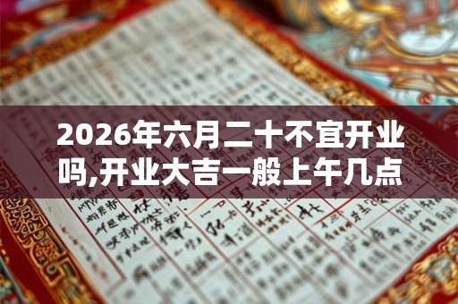 2026年六月二十不宜开业吗,开业大吉一般上午几点