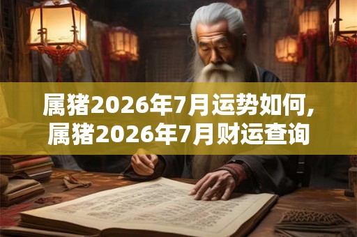 属猪2026年7月运势如何,属猪2026年7月财运查询
