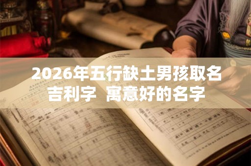 2026年五行缺土男孩取名吉利字  寓意好的名字
